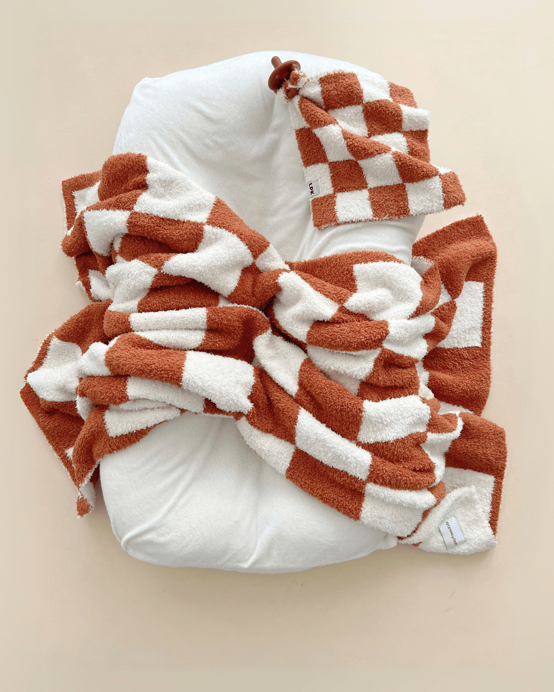 Checkered Plush Blanket | Copper - Tenth &amp; Pine - Plush Blanket - 