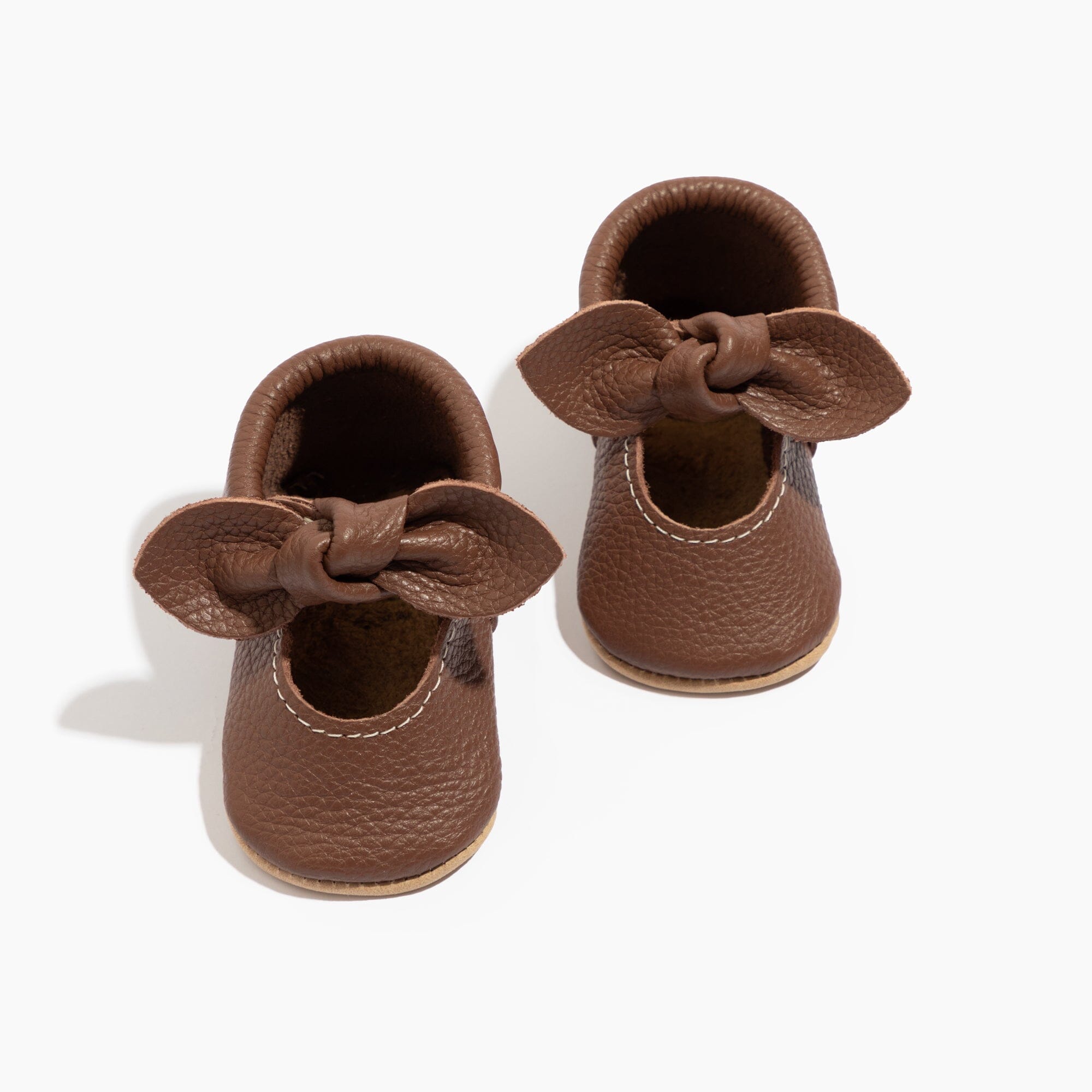 Chestnut Knotted Bow Baby Shoe - Tenth &amp; Pine - Knotted Bow Mocc - Soft Sole - 1