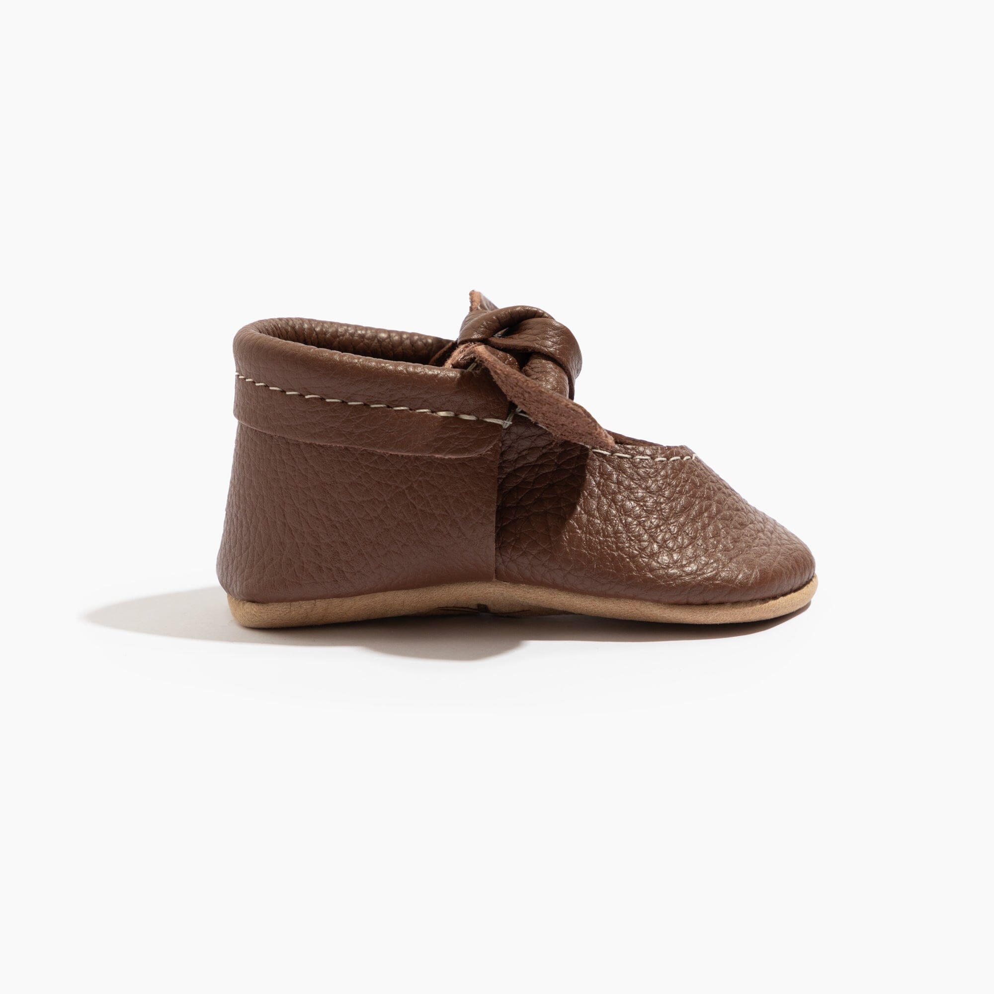 Chestnut Knotted Bow Baby Shoe - Tenth &amp; Pine - Knotted Bow Mocc - Soft Sole - 1