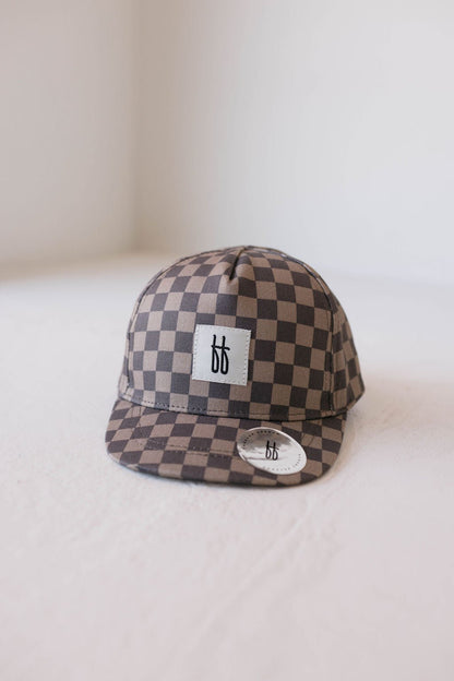 Children's Trucker Hat | Faded Brown Checkerboard - Tenth & Pine - Trucker Hat - Baby - 44cm - forever french baby