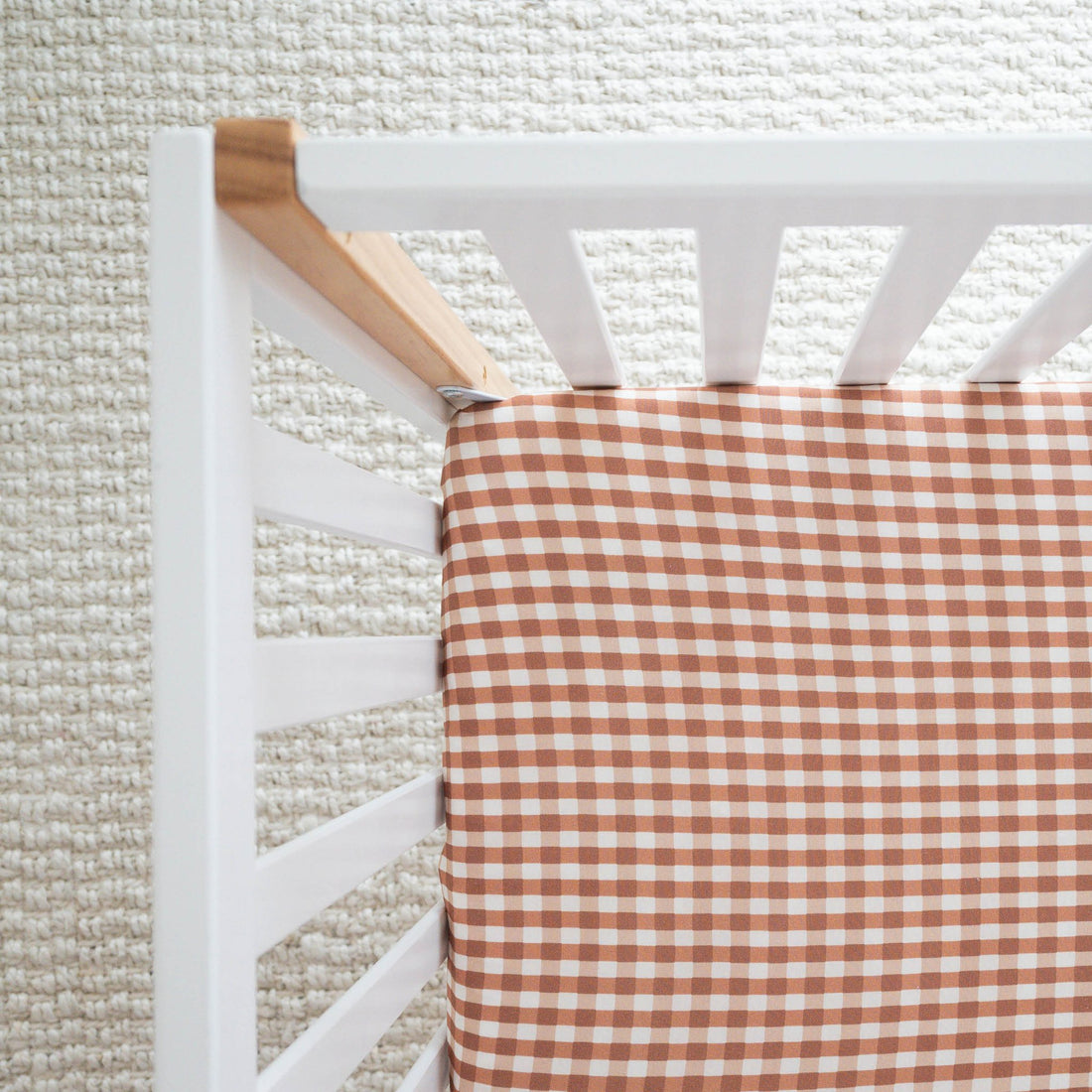 Chocolate Gingham | Bamboo Crib Sheet - Tenth &amp; Pine - Crib sheets - Standard