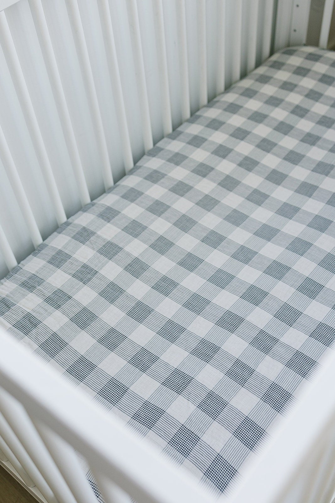 Coastal Plaid Muslin Crib Sheet - Tenth &amp; Pine - 