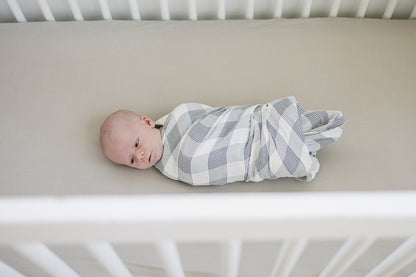 Coastal Plaid Muslin Swaddle Blanket - Tenth & Pine - 