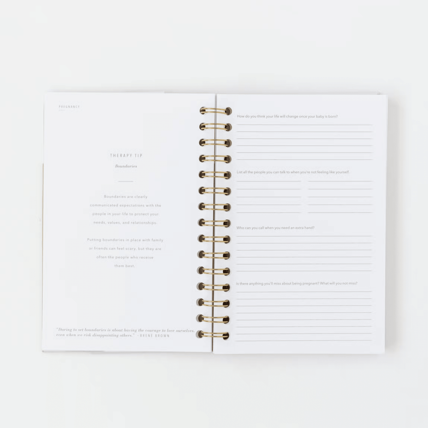 Coil - Bound Postpartum Journal (Cashew) - Tenth & Pine - 