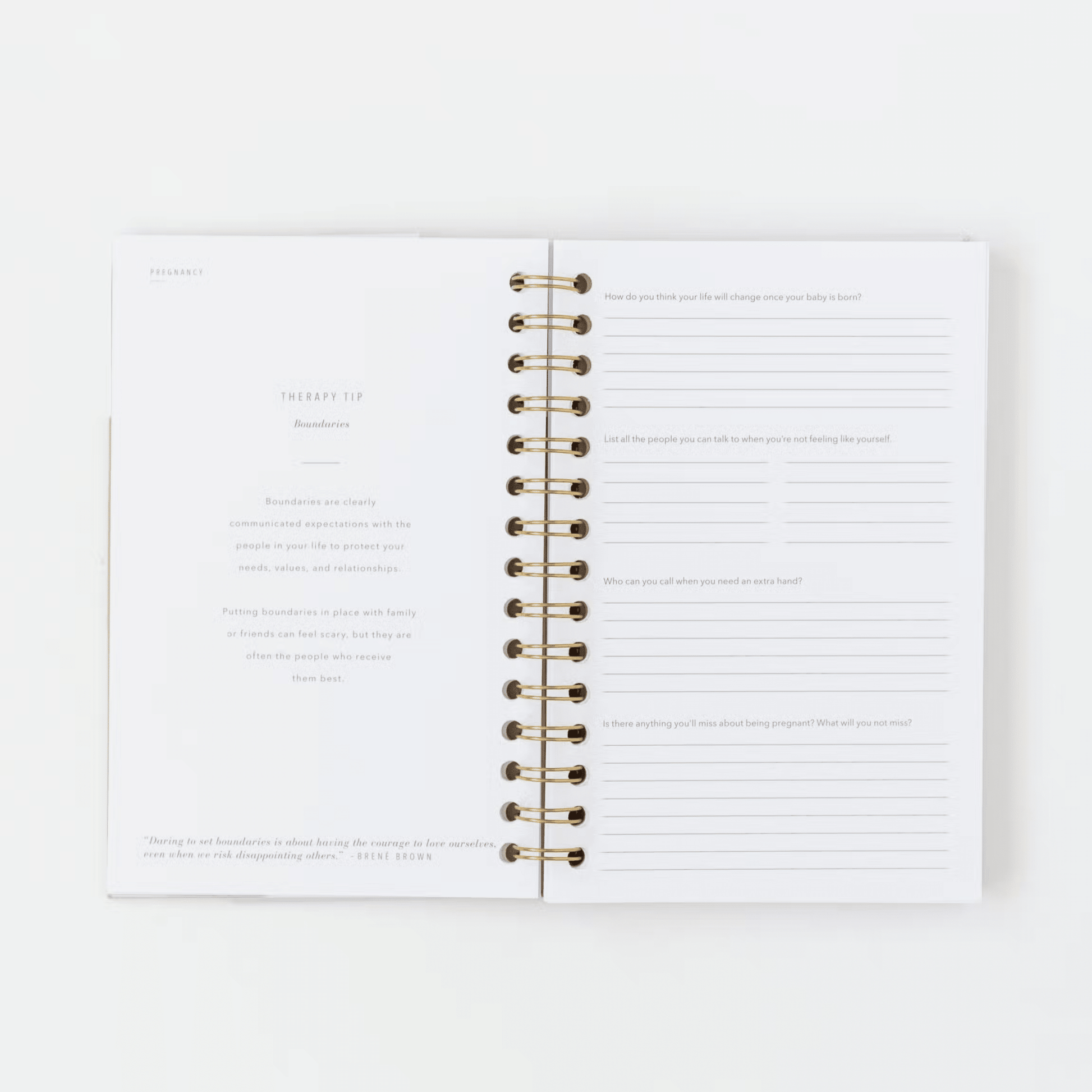 Coil - Bound Postpartum Journal (Cashew) - Tenth & Pine - 