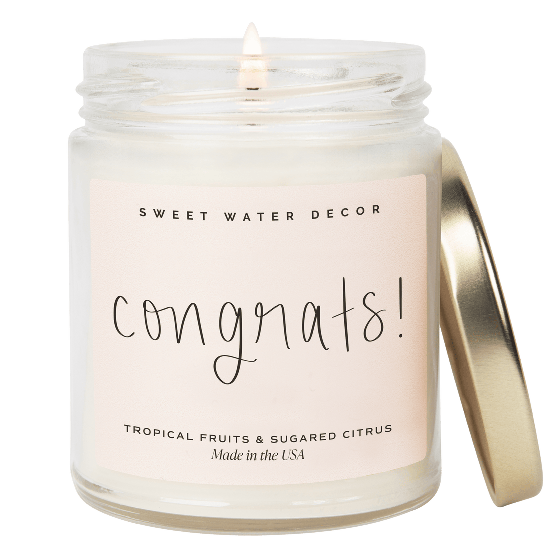 Congrats! Soy Candle - Clear Jar - 9 oz (Island AIr) - Tenth & Pine - Candles -