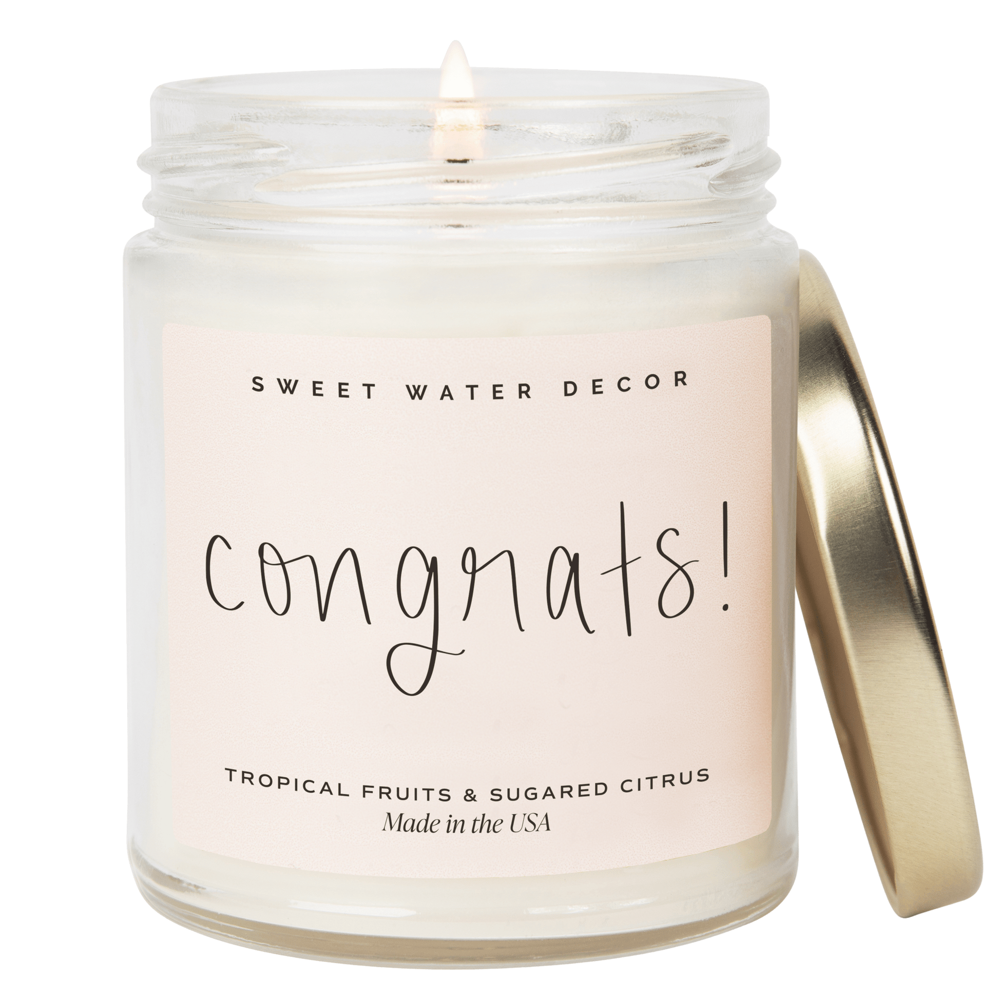 Congrats! Soy Candle - Clear Jar - 9 oz (Island AIr) - Tenth & Pine - Candles - 