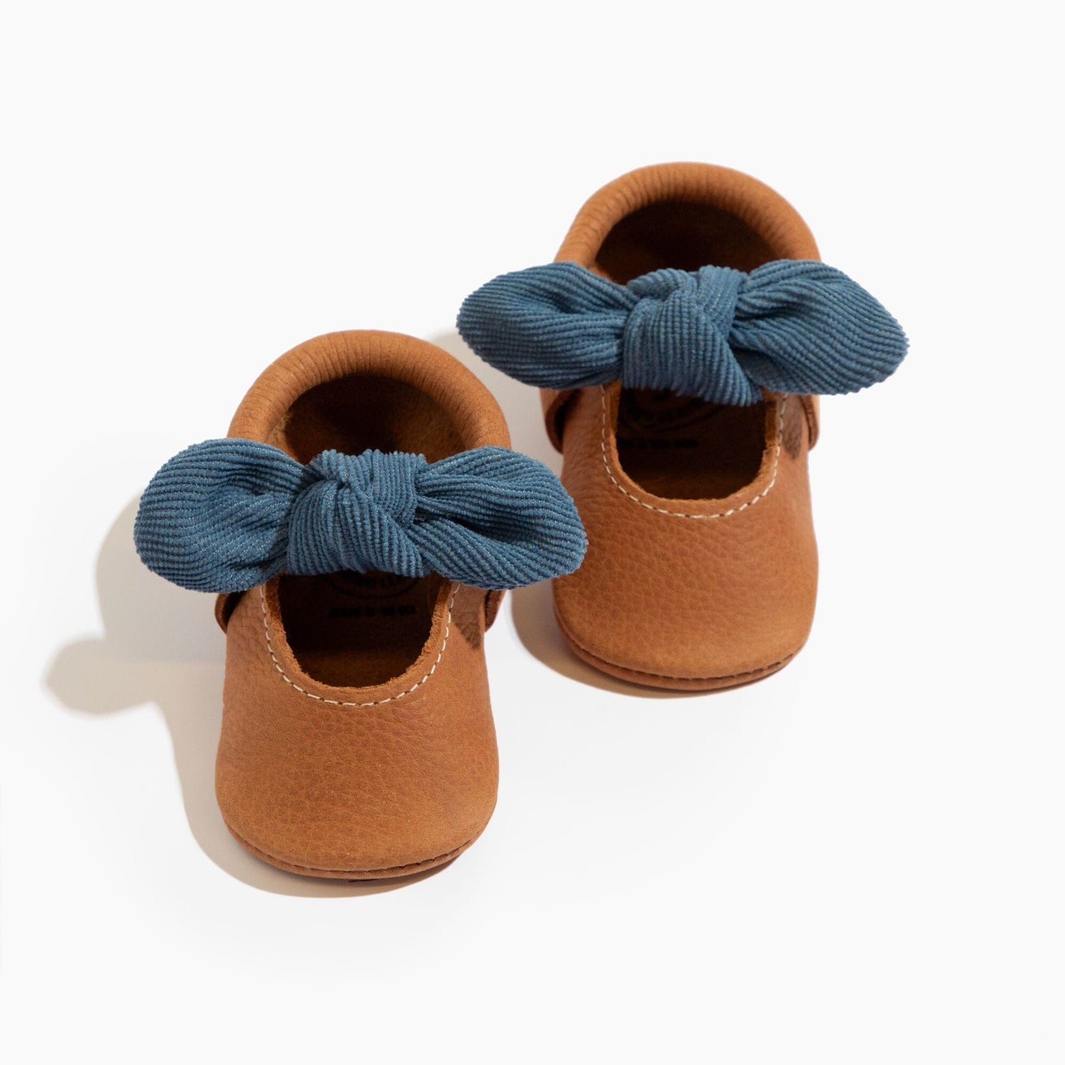 Corduroy Cowgirl Knotted Bow Baby Shoe - Tenth &amp; Pine - Knotted Bow Mocc - Soft Sole - 1