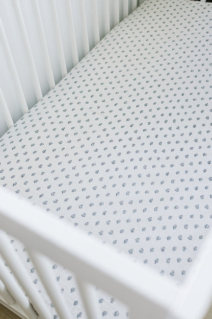 Cream Berry Muslin Crib Sheet - Tenth &amp; Pine - 