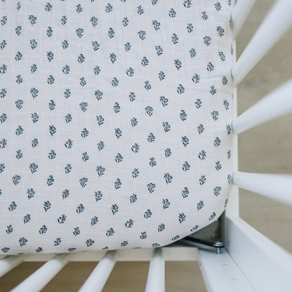 Cream Berry Muslin Crib Sheet - Tenth &amp; Pine - 