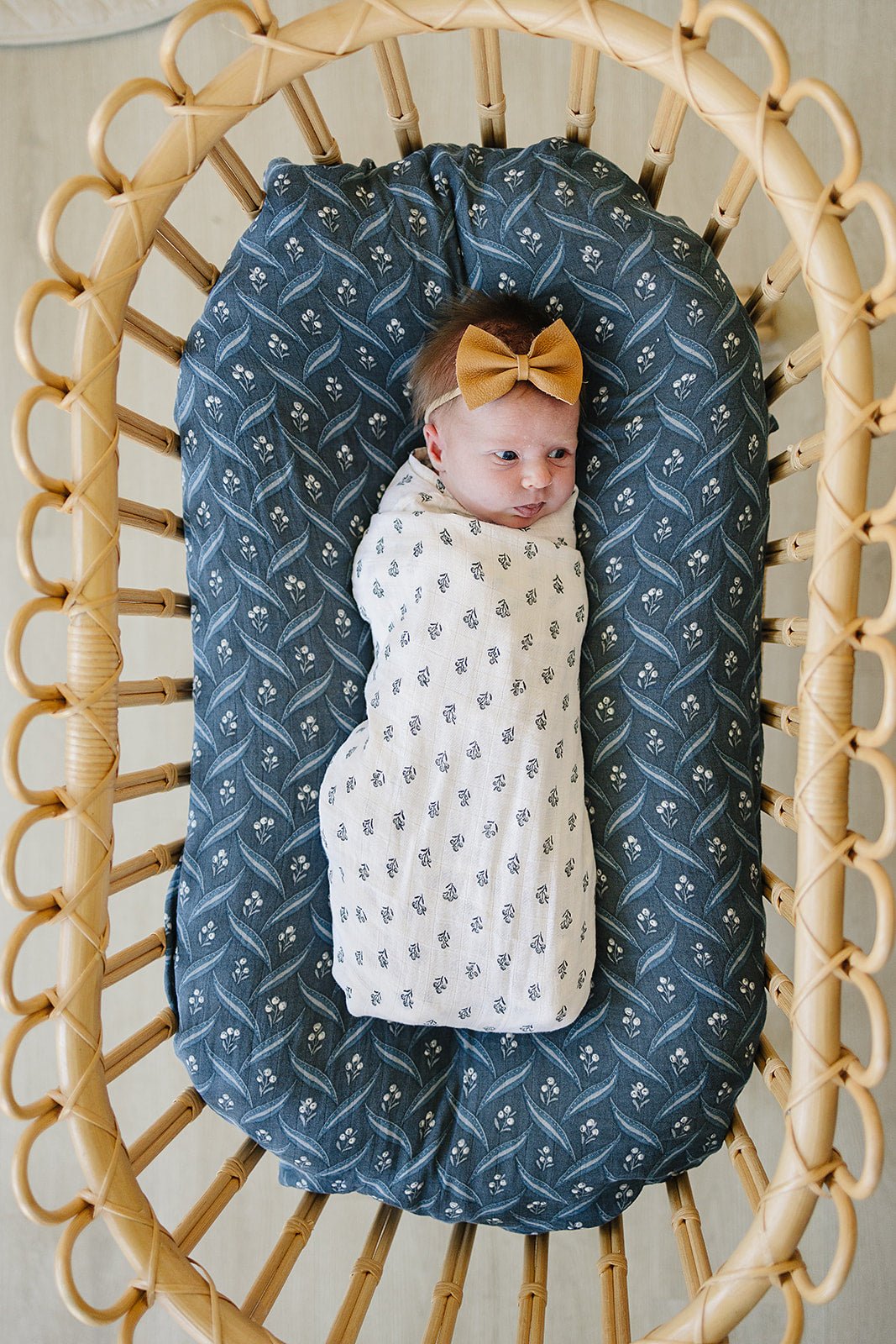 Cream Berry Muslin Swaddle Blanket - Tenth &amp; Pine - 