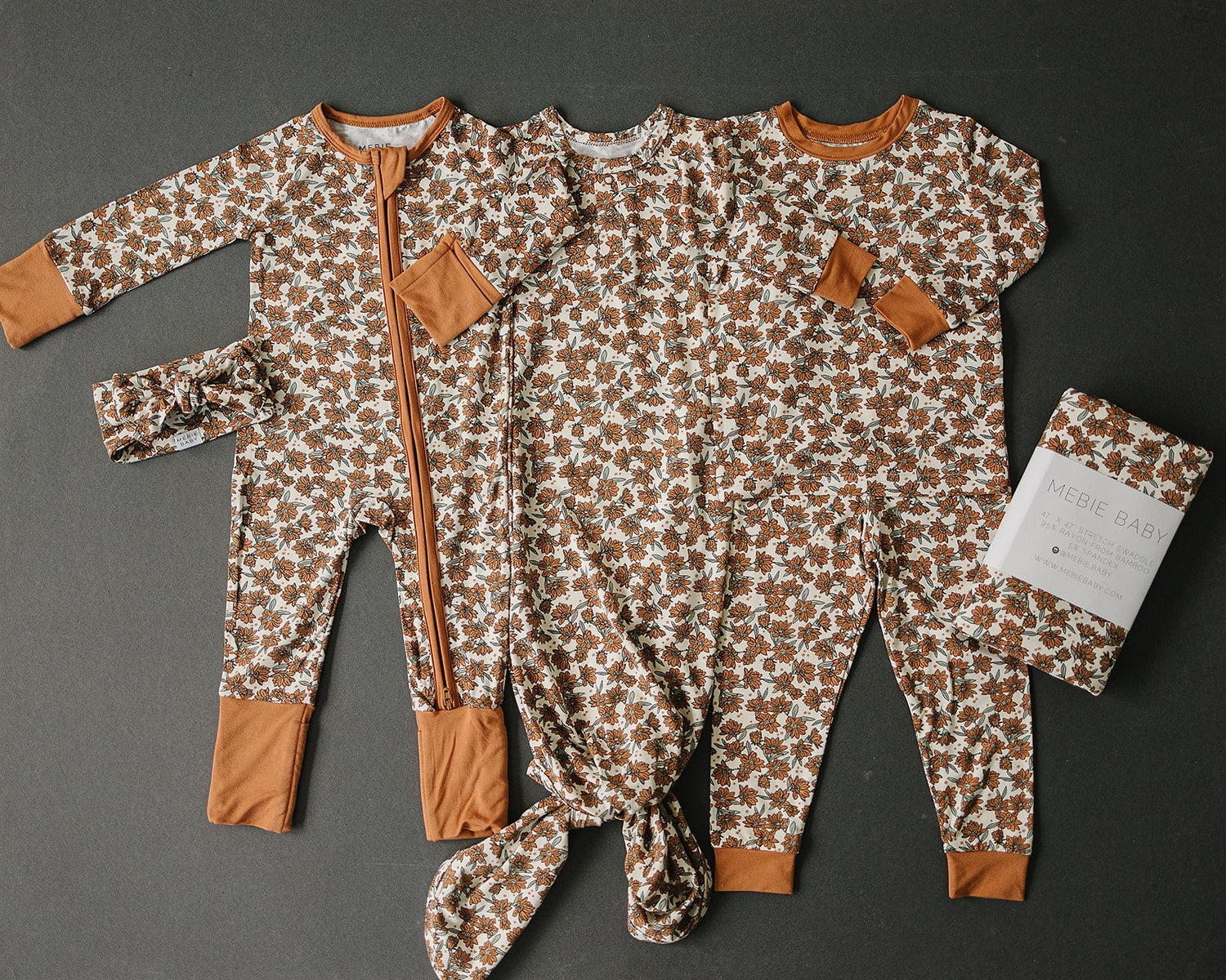 Cream Magnolia Bamboo Zipper - Tenth &amp; Pine - Zip Pajama - NB - Mebie Baby