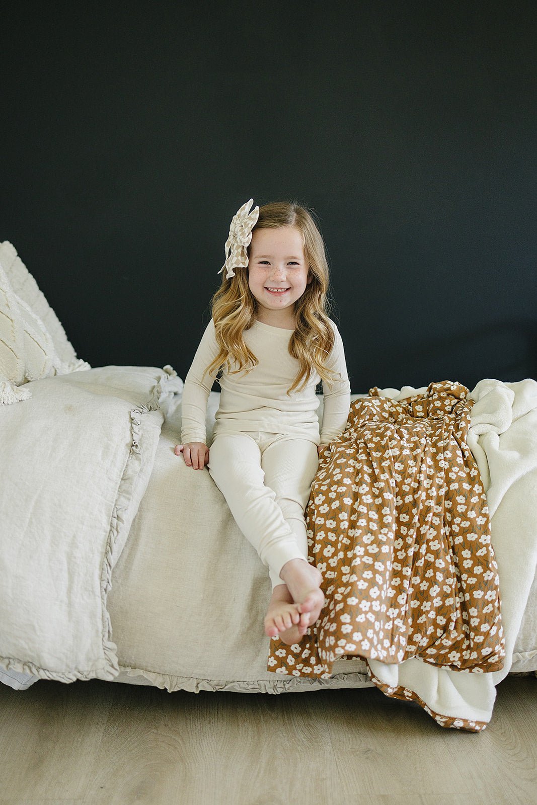 Cream Ribbed Bamboo Cozy Set - Tenth &amp; Pine - Bamboo 2 Piece PJ - 6 - 12 - Mebie Baby