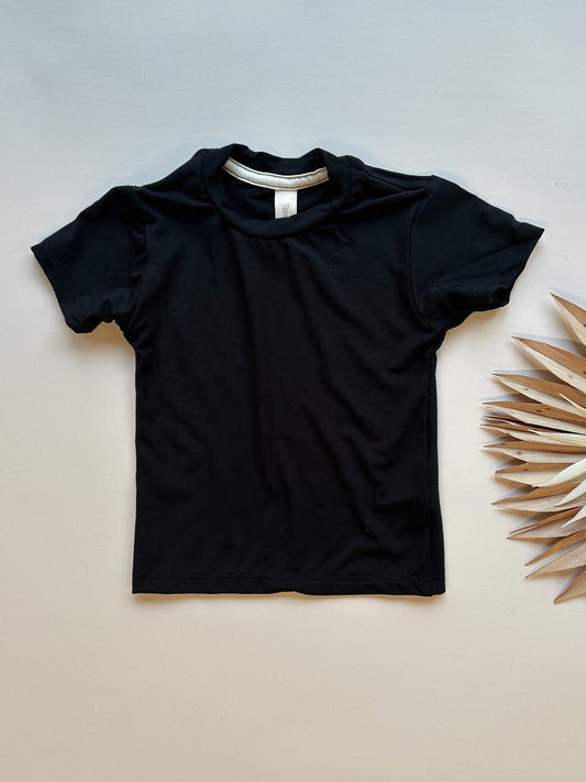 0/3m 3/6m Crew Neck Essential Tee | Baby & Toddler | Luxury Bamboo | Black - Tenth & Pine - Bamboo Tee - 0 - 3M