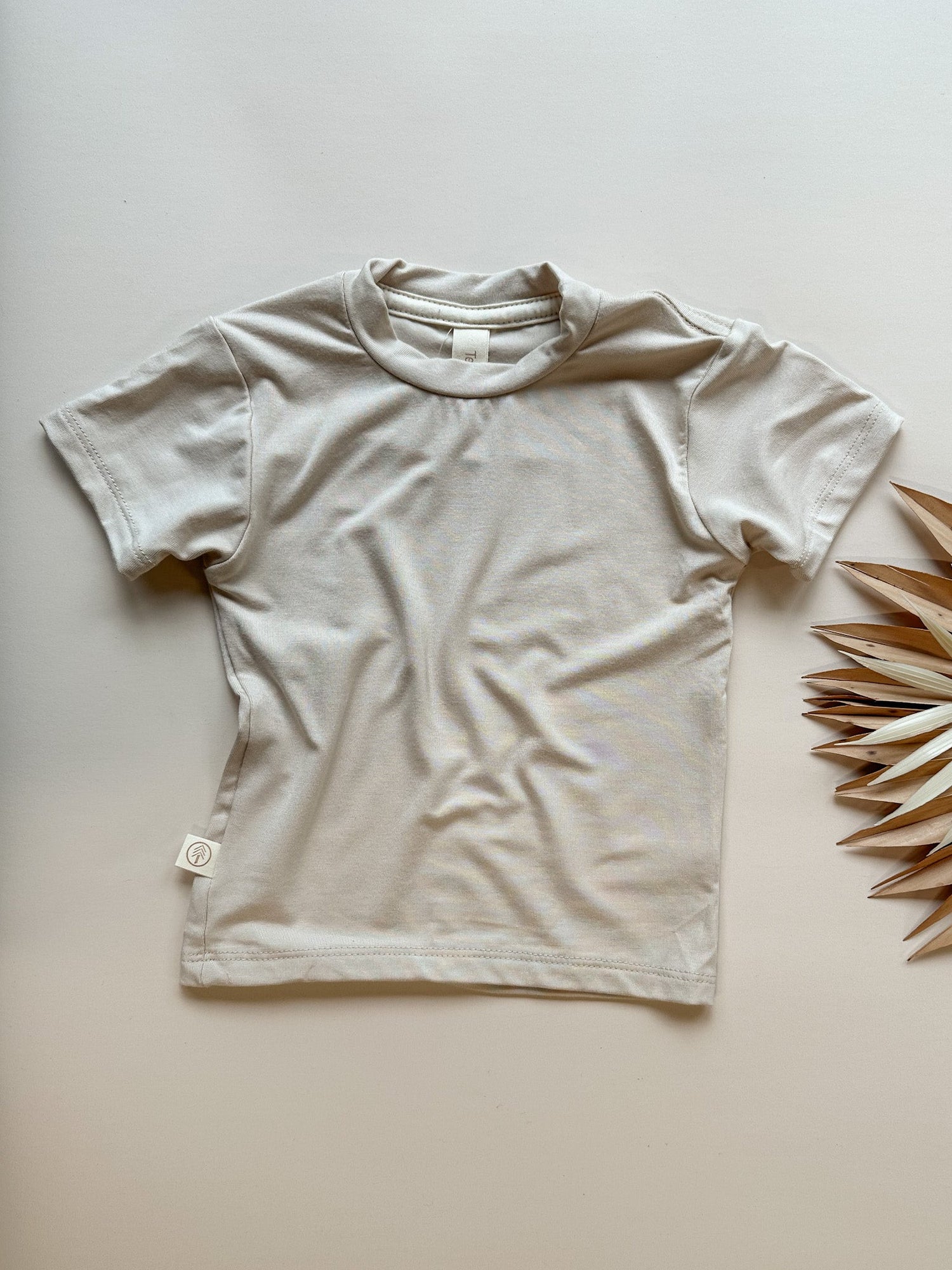 Crew Neck Essential Tee | Baby &amp; Toddler | Luxury Bamboo | Sand - Tenth &amp; Pine - Bamboo Tee