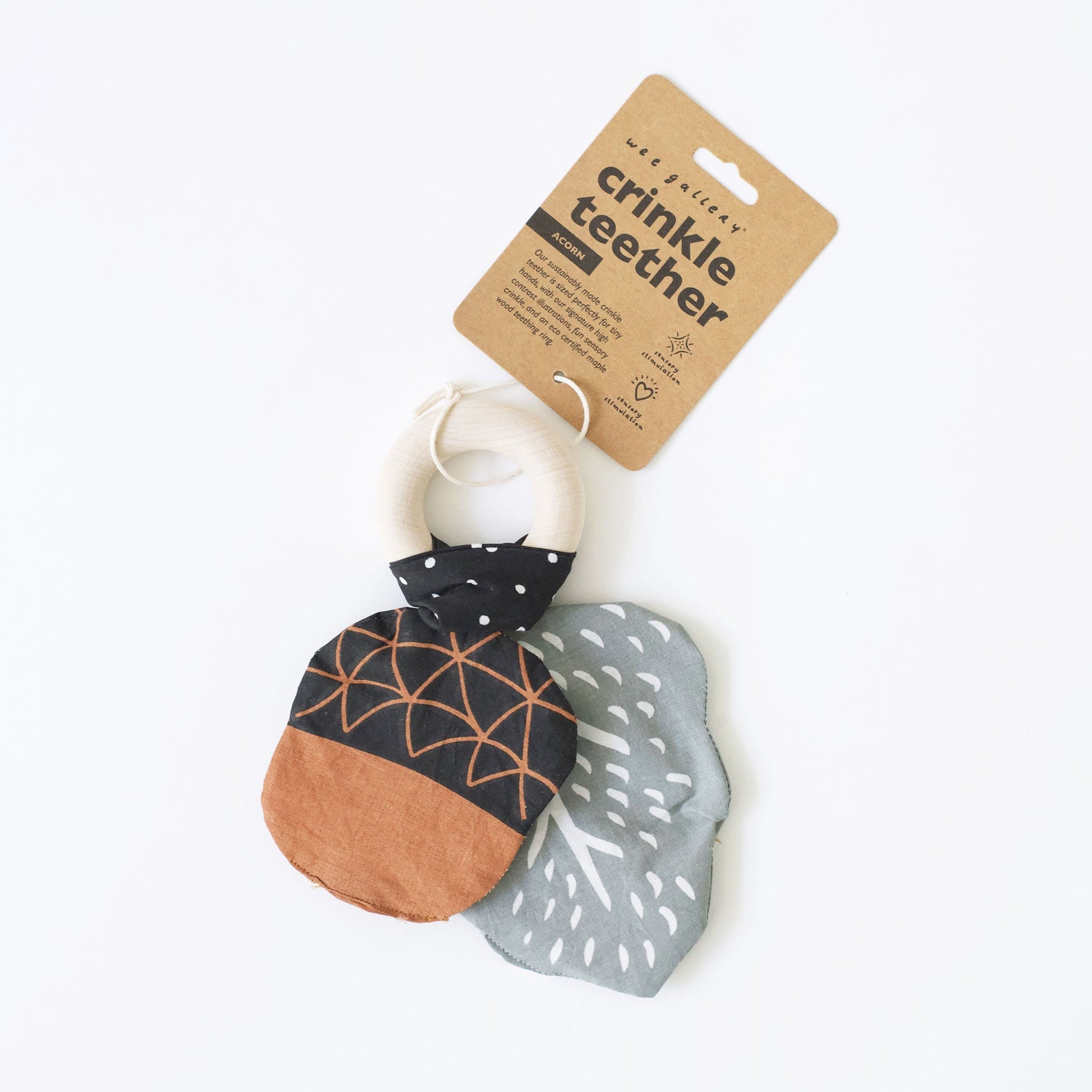 Crinkle Teether - Acorn - Tenth & Pine - Baby & Toddler - 