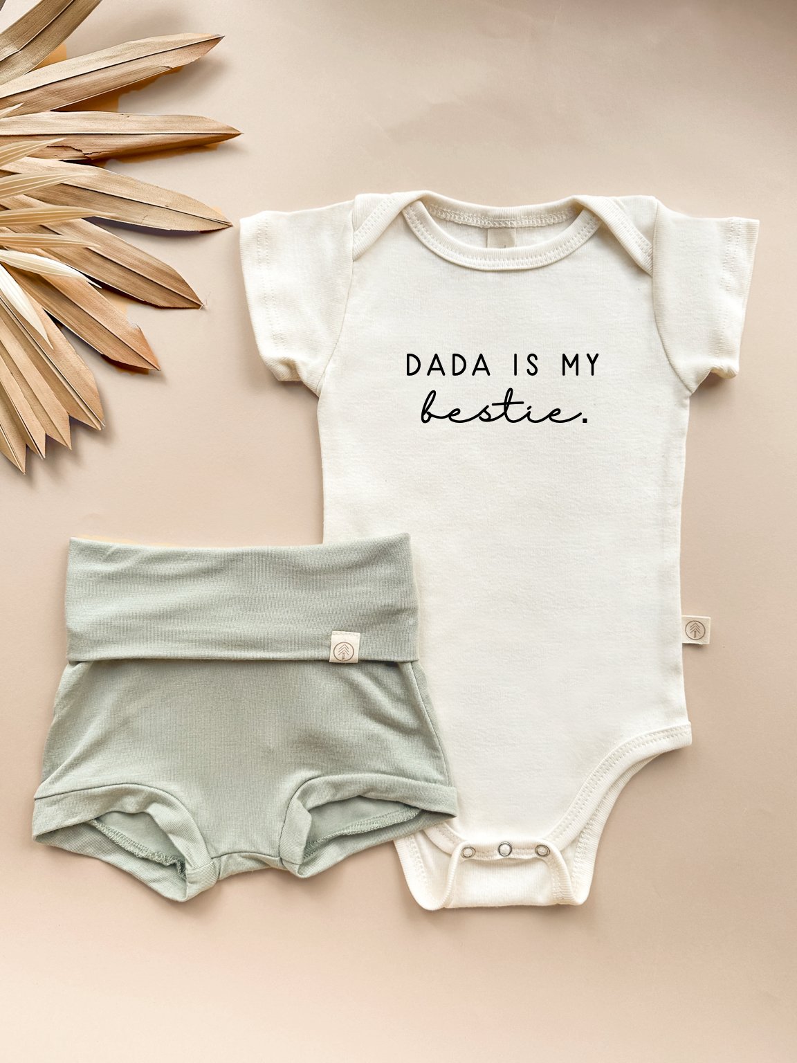 Dada is my Bestie - Bundle Sage Bloomers Outfit Set - Tenth &amp; Pine - baby outfits