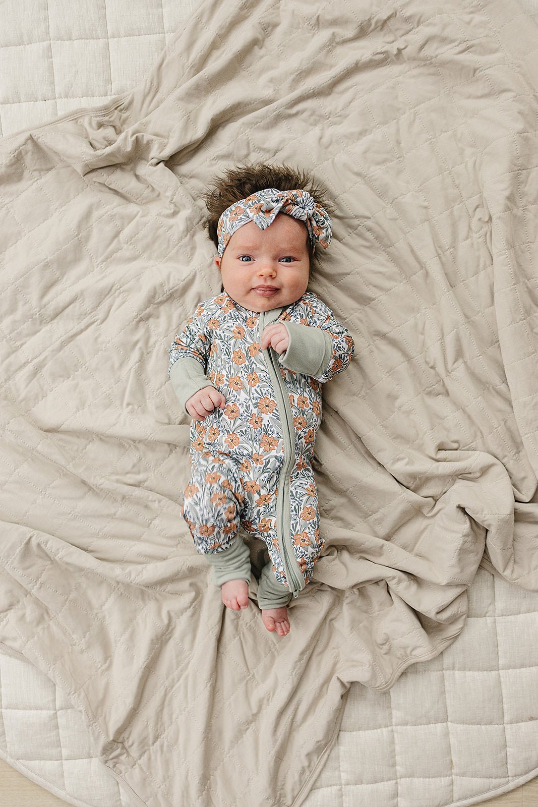 Dainty Meadow Bamboo Zipper - Tenth &amp; Pine - zip rompers - NB - Mebie Baby