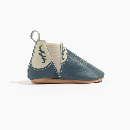 Denim Cowboy Chelsea Boot Baby Shoe - Tenth &amp; Pine - Chelsea Boot - Soft Sole - 1