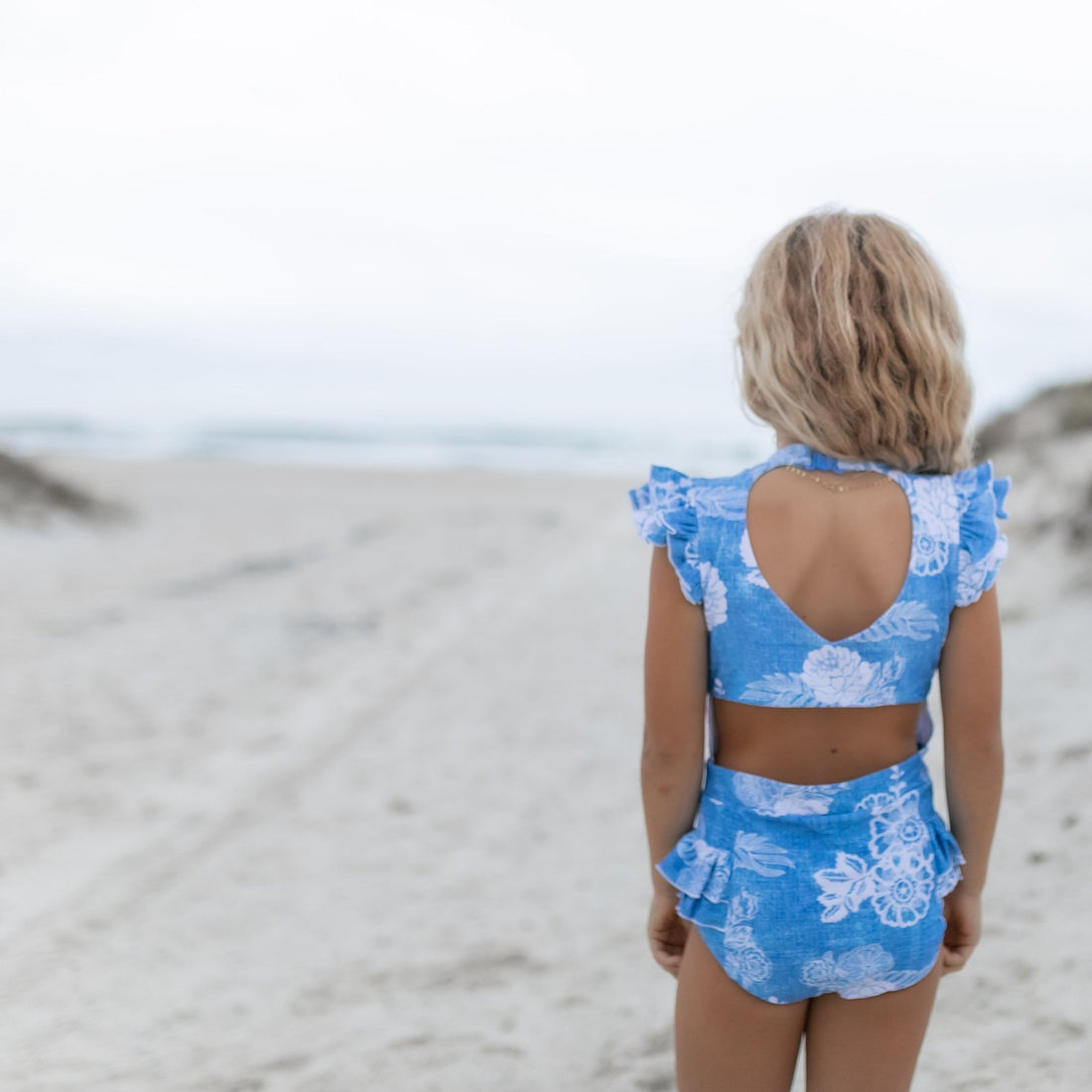 Denim Floral One Piece Swimsuit - Tenth &amp; Pine - Swimsuit - 4 - Oopsie Daisy