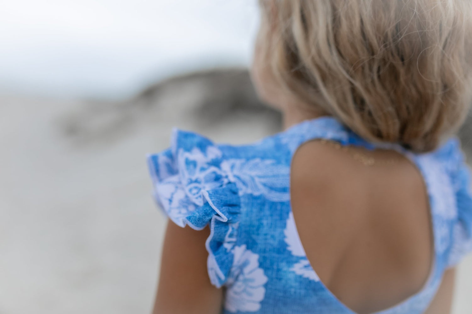 Denim Floral One Piece Swimsuit - Tenth &amp; Pine - Swimsuit - 4 - Oopsie Daisy