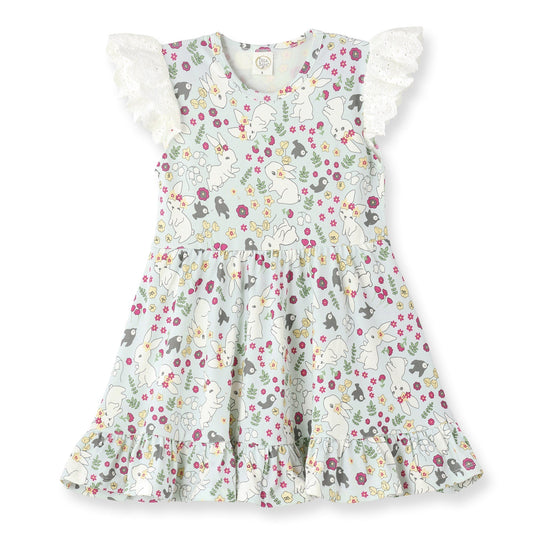 Easter Cottontail Twirl Bamboo Dress - Tenth & Pine - Baby Girl Clothes - 3 - 6M - Dress