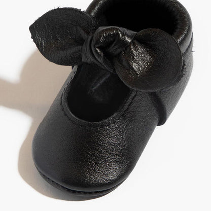 Ebony Knotted Bow Baby Shoe - Tenth &amp; Pine - Knotted Bow Mocc - Soft Sole - 1