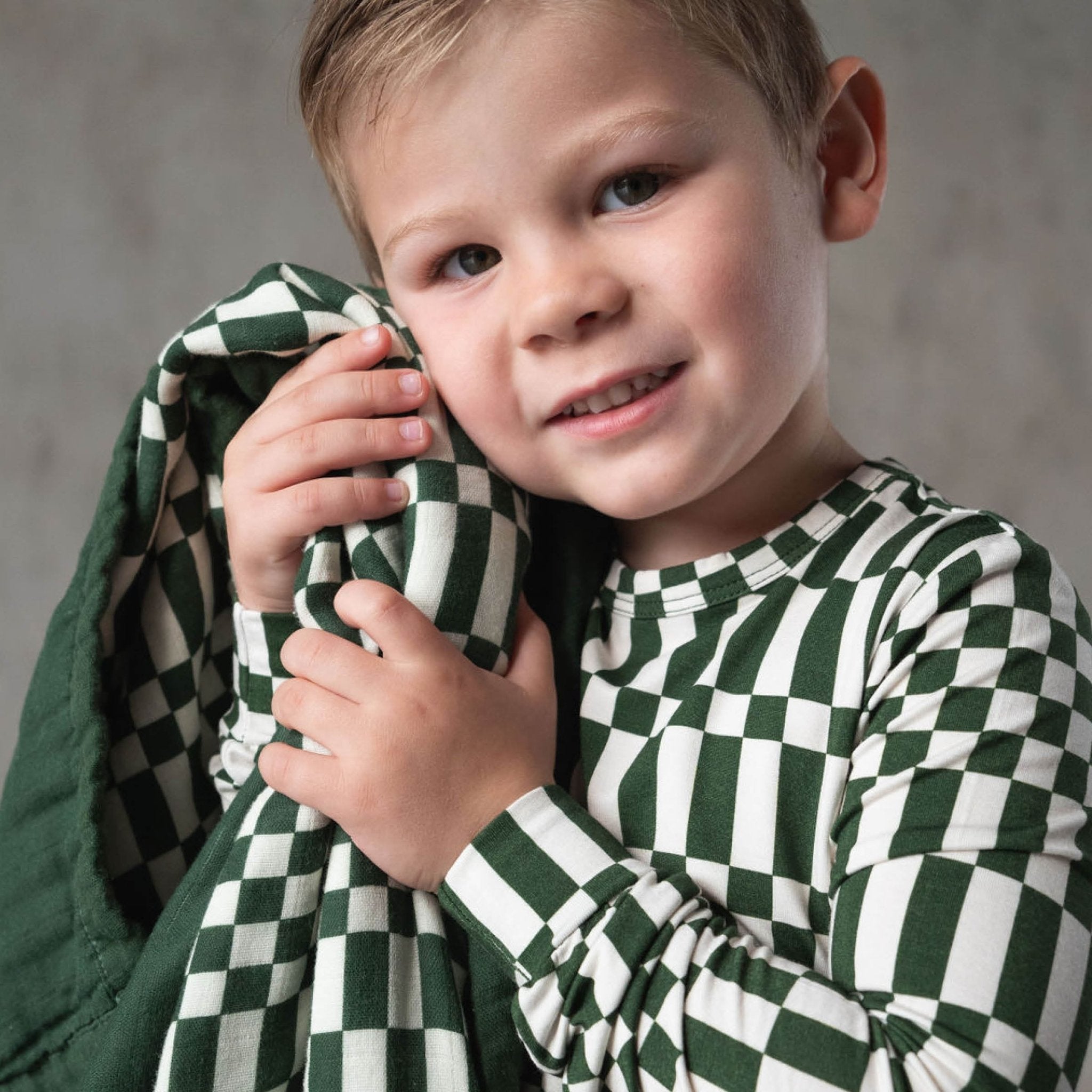 Everyday Check | Bamboo Two Piece Set (Green Check) - Tenth &amp; Pine - Apparel - 18 - 24M