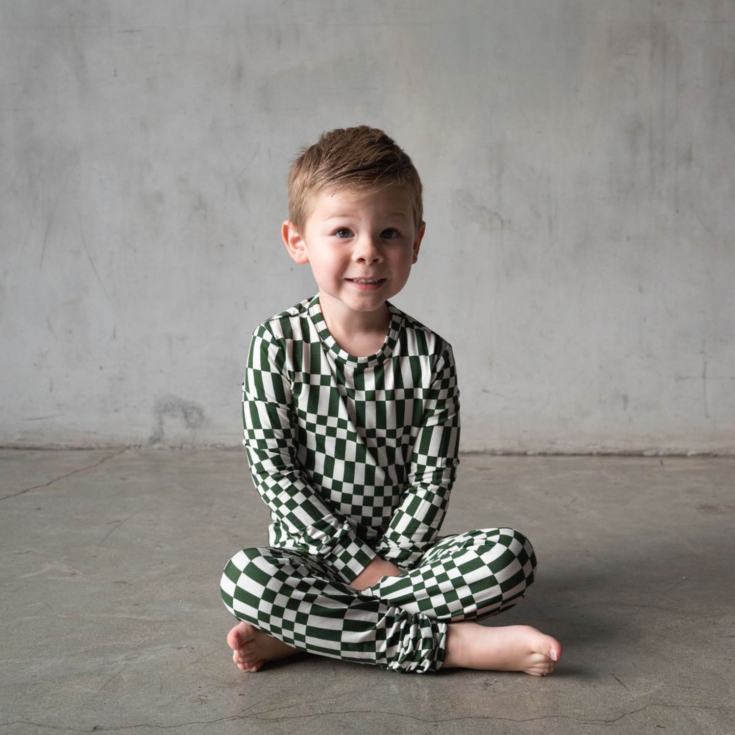 Everyday Check | Bamboo Two Piece Set (Green Check) - Tenth &amp; Pine - Apparel - 18 - 24M