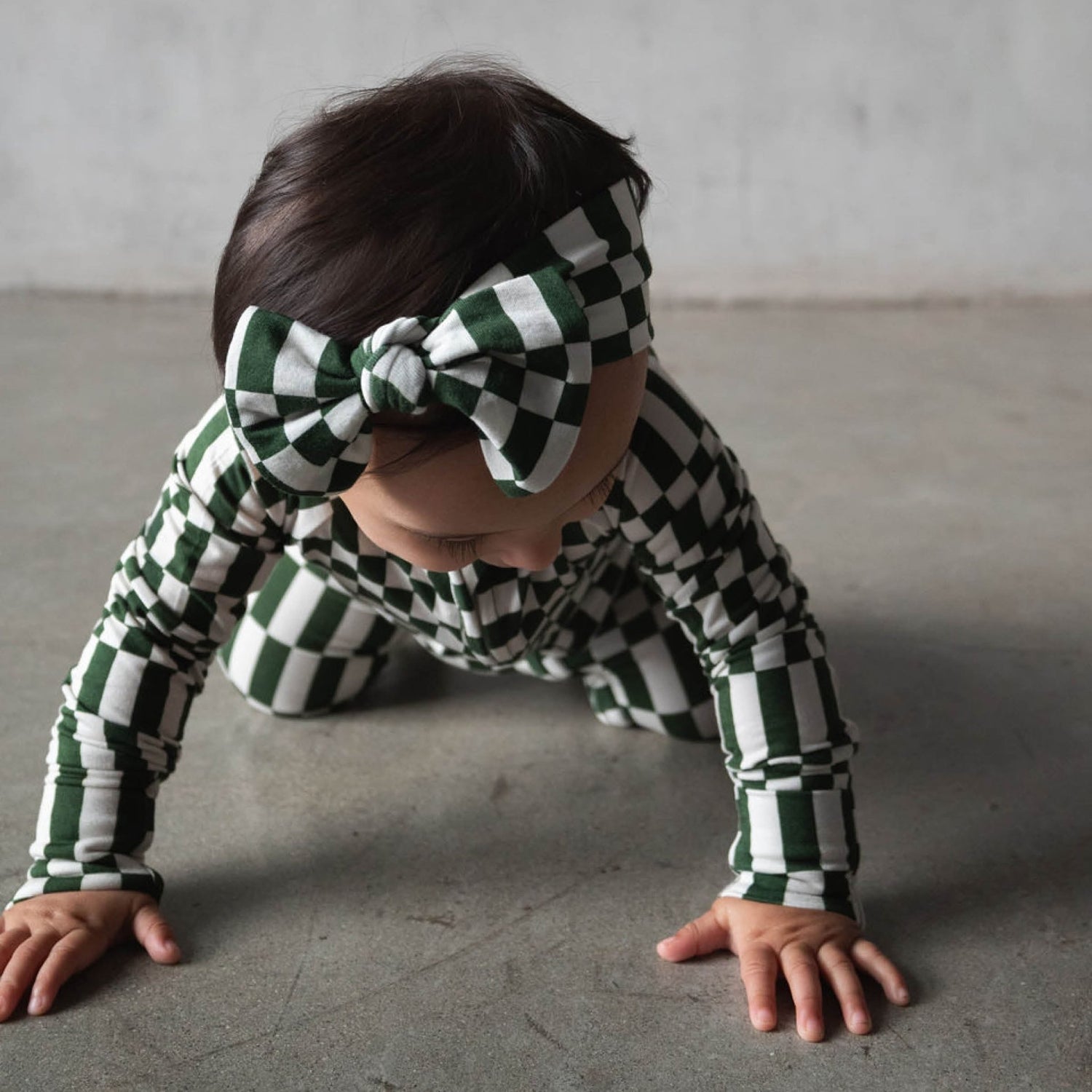 Everyday Check | Bamboo Zip Romper (Green Check) - Tenth &amp; Pine - Apparel - Newborn