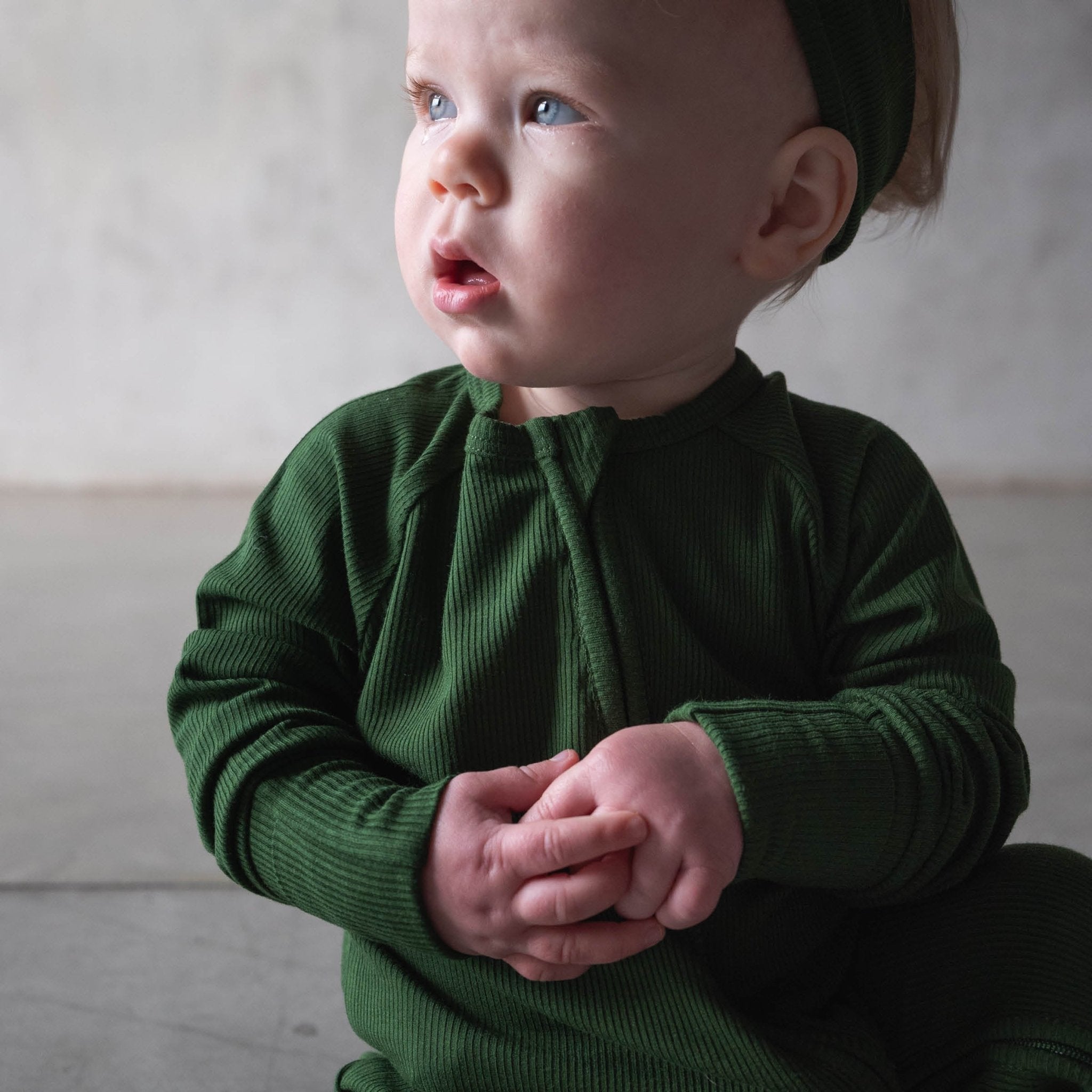 Everyday Green | Ribbed Bamboo Zip Romper - Tenth &amp; Pine - Apparel - Newborn