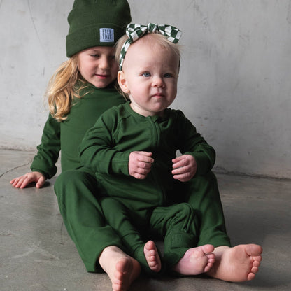 Everyday Green | Ribbed Bamboo Zip Romper - Tenth &amp; Pine - Apparel - Newborn