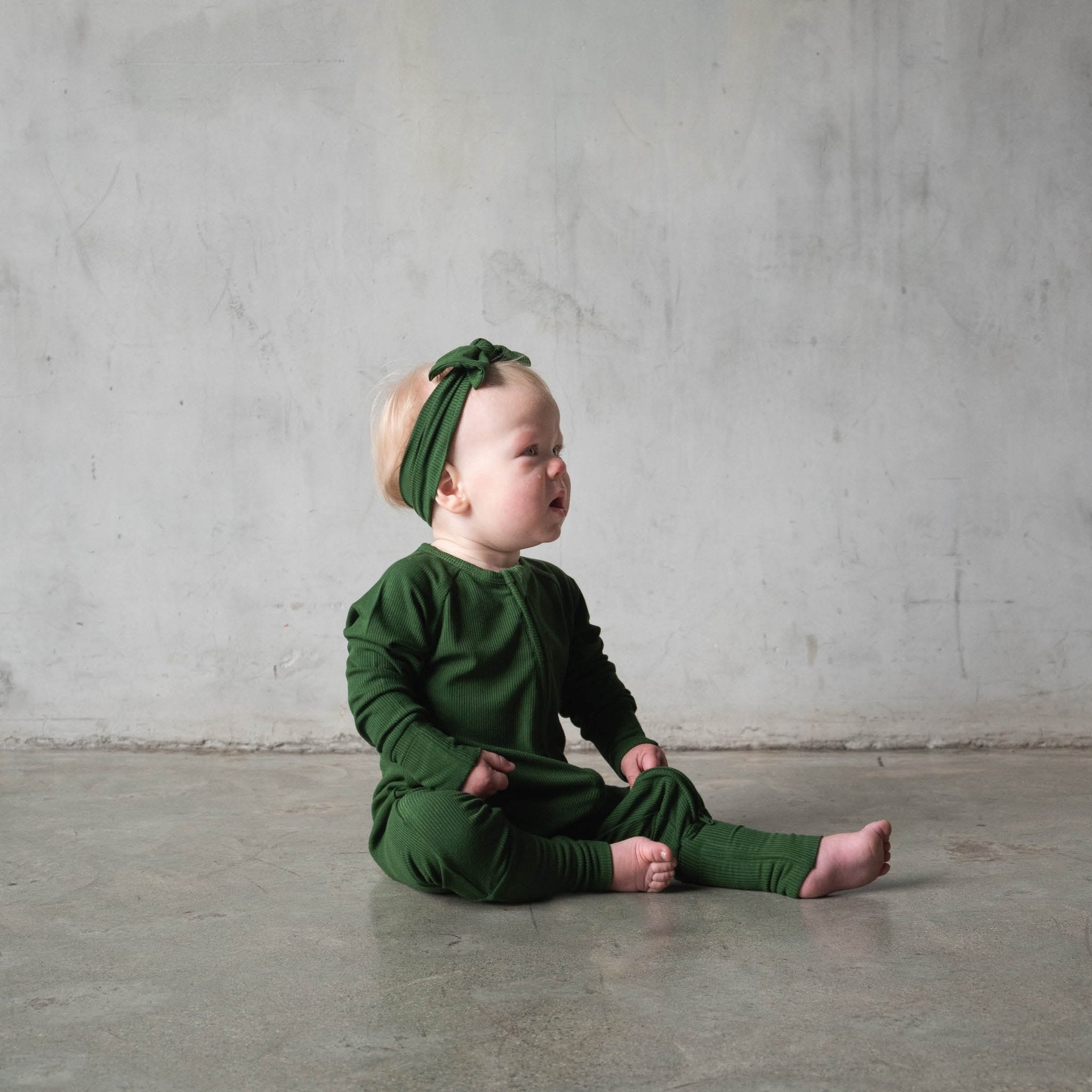 Everyday Green | Ribbed Bamboo Zip Romper - Tenth &amp; Pine - Apparel - Newborn