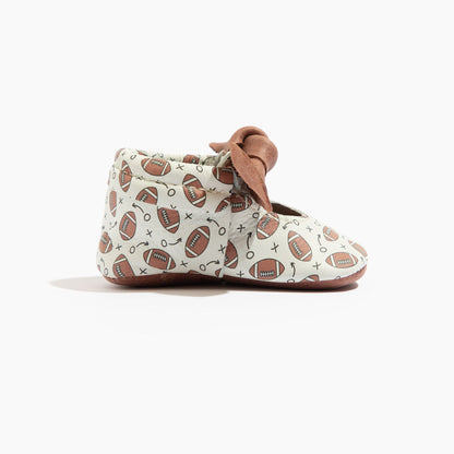 First Down Knotted Bow Baby Shoe - Tenth &amp; Pine - Bow Mocc - Soft Sole - 1