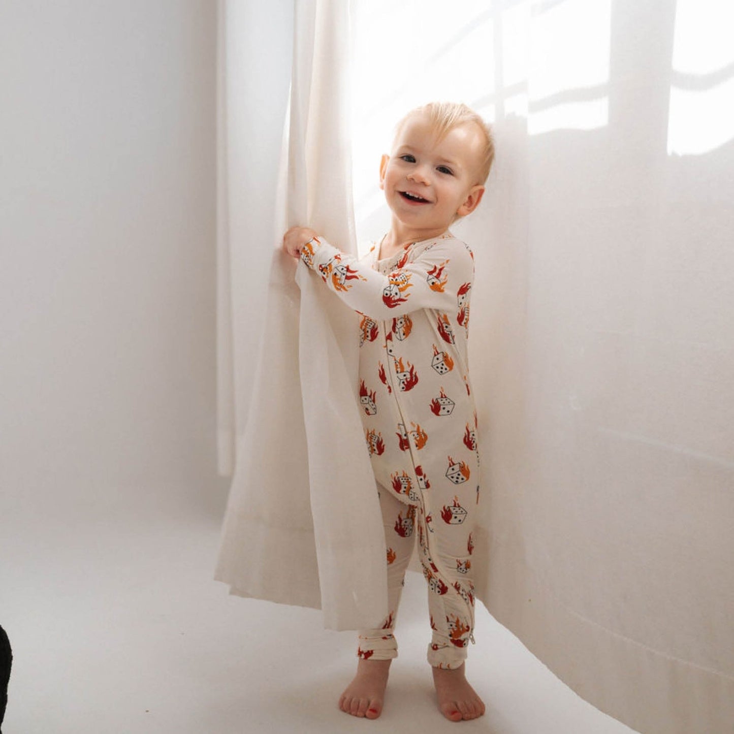 Flame Dice | Bamboo Zip Romper - Tenth & Pine - Apparel - Newborn