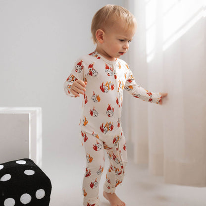 Flame Dice | Bamboo Zip Romper - Tenth & Pine - Apparel - Newborn