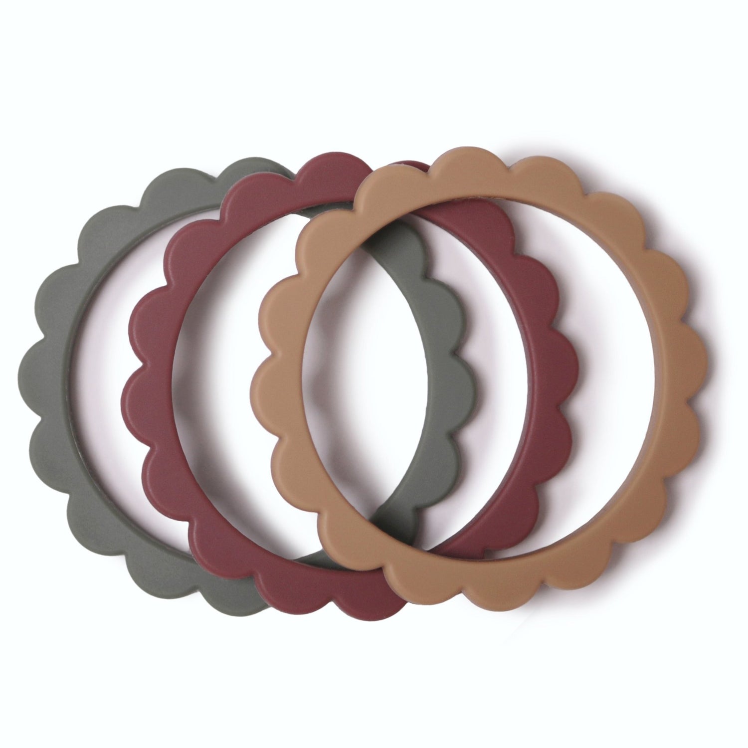 Flower Teether Bracelet - Tenth &amp; Pine - teether - Cambridge Blue/Clementine/Natural