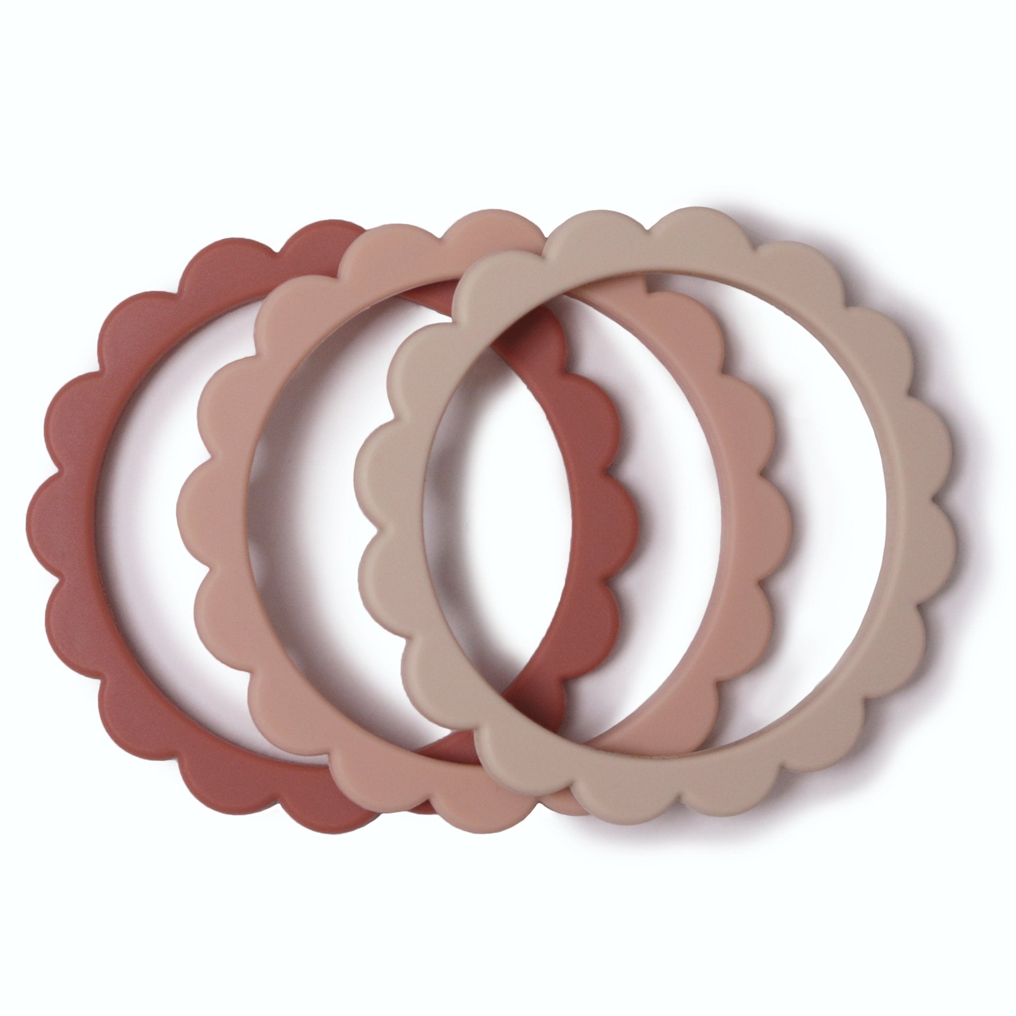 Flower Teether Bracelet - Tenth &amp; Pine - teether - Cambridge Blue/Clementine/Natural