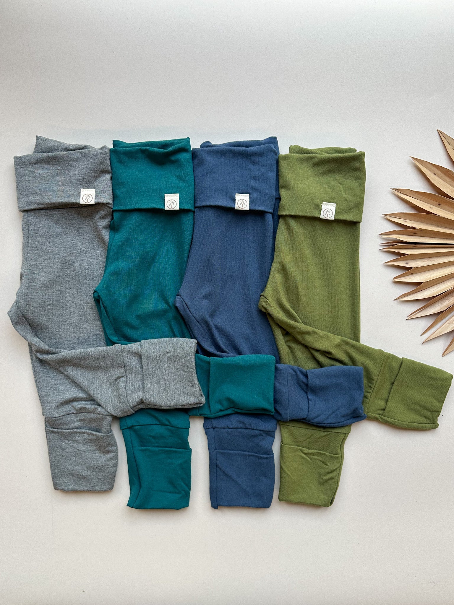 Fold - Over Footie Bamboo Leggings | Dark Heather Gray - Tenth &amp; Pine - Bamboo Leggings - 0 - 3 M