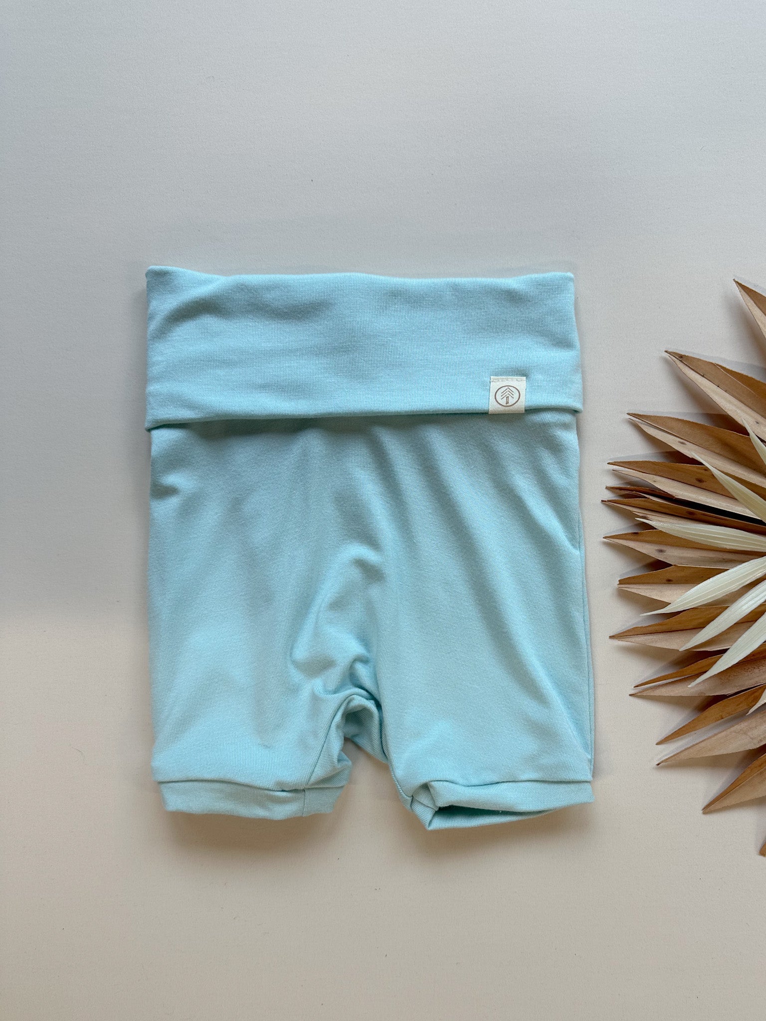 Fold - Over Shorties | Baby &amp; Toddler | Luxury Bamboo | Caribbean Blue - Tenth &amp; Pine - Shorts