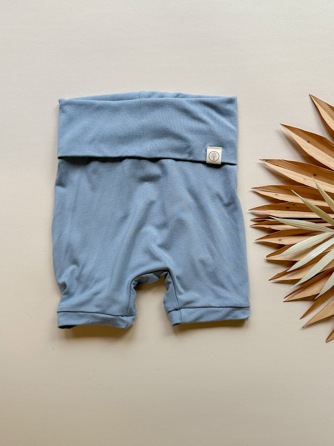 Fold - Over Shorties | Baby &amp; Toddler | Luxury Bamboo | Dusty Blue - Tenth &amp; Pine - Shorts