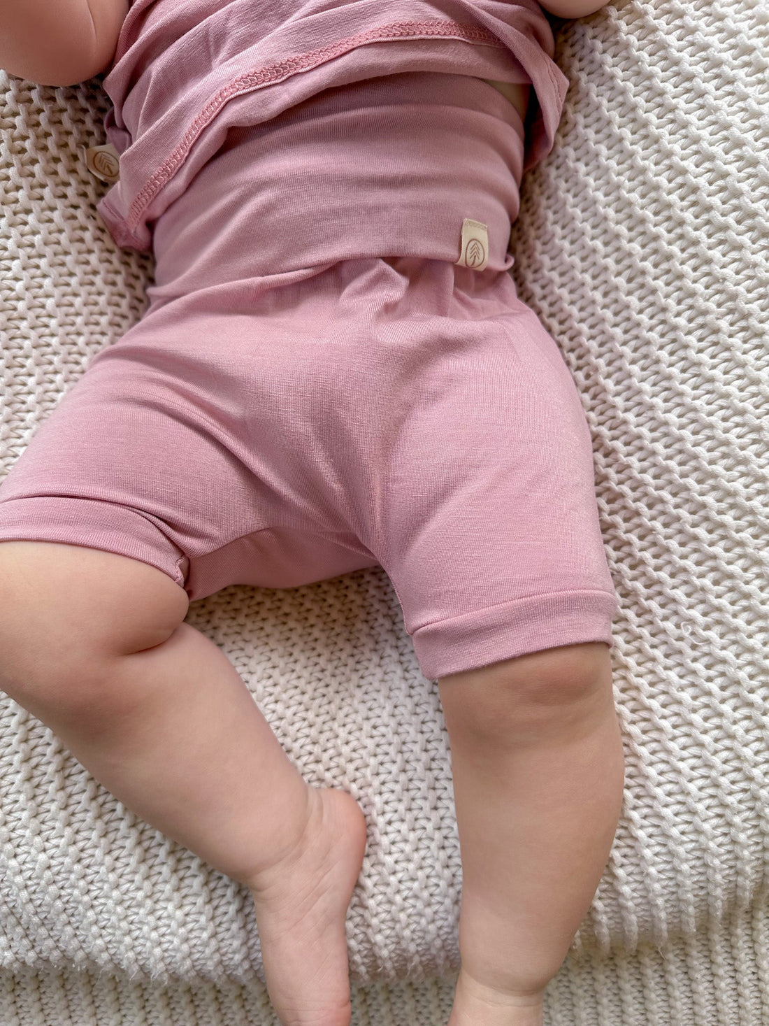 Fold - Over Shorties | Baby &amp; Toddler | Luxury Bamboo | Dusty Pink - Tenth &amp; Pine - Shorts