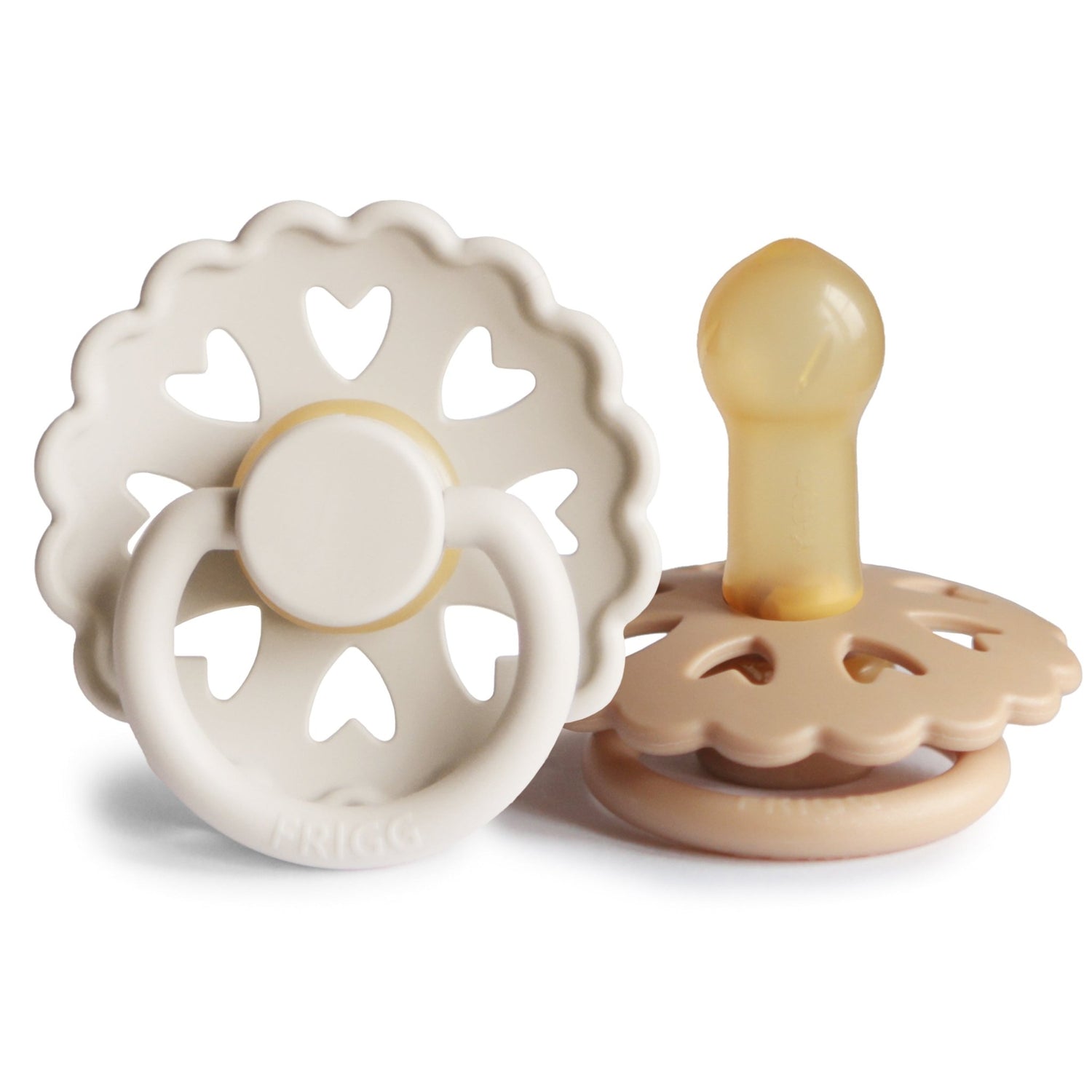 FRIGG Andersen Fairytale Natural Rubber Pacifier 2 - Pack - Tenth &amp; Pine - FRIGG PACIFIERS - 6 - 18 months - Cream/Silky Satin