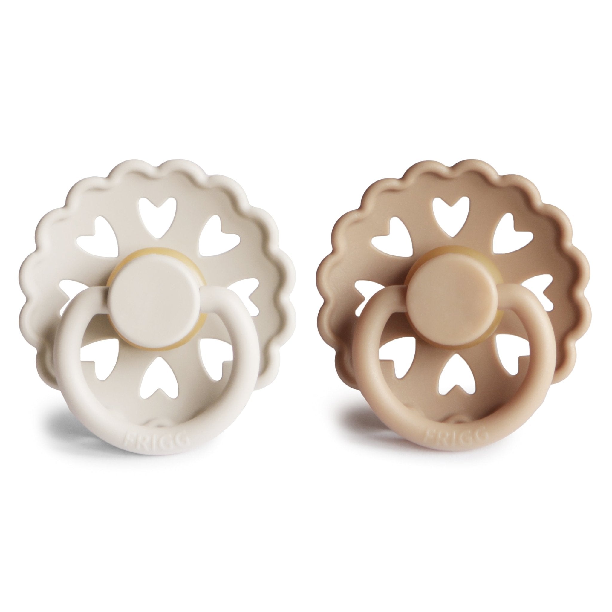 FRIGG Andersen Fairytale Natural Rubber Pacifier 2 - Pack - Tenth &amp; Pine - FRIGG PACIFIERS - 6 - 18 months - Cream/Silky Satin