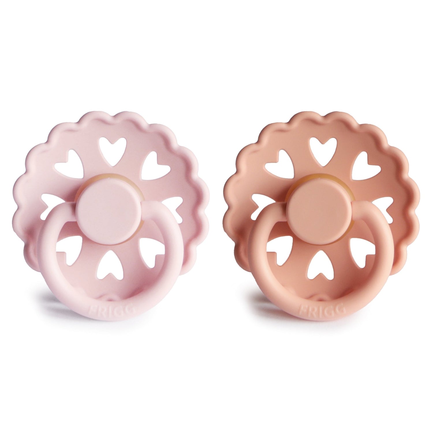 FRIGG Andersen Fairytale Natural Rubber Pacifier 2 - Pack - Tenth &amp; Pine - FRIGG PACIFIERS - 6 - 18 months - White Lilac/Pretty In Peach