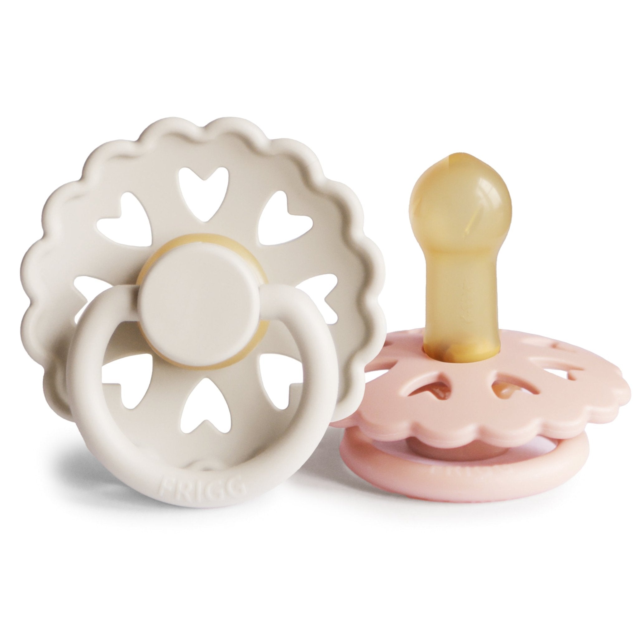 FRIGG Andersen Fairytale Natural Rubber Pacifier 2 - Pack - Tenth &amp; Pine - FRIGG PACIFIERS - 6 - 18 months - Cream/Blush