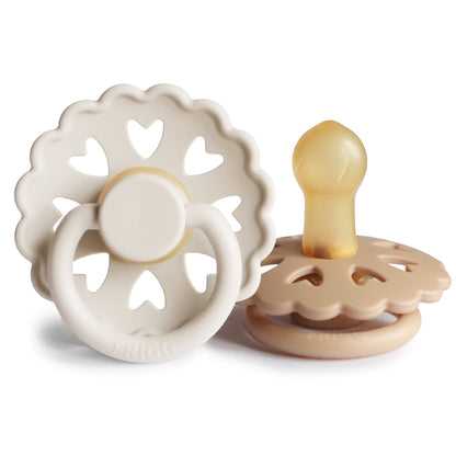 FRIGG Andersen Fairytale Natural Rubber Pacifier 2 - Pack - Tenth &amp; Pine - FRIGG PACIFIERS - 0 - 6 months - Cream/Silky Satin