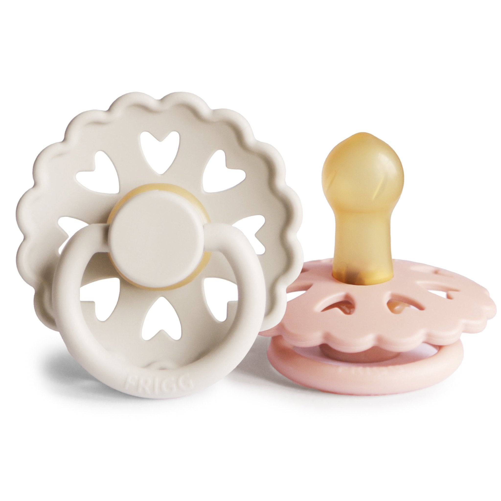 FRIGG Andersen Fairytale Natural Rubber Pacifier 2 - Pack - Tenth &amp; Pine - FRIGG PACIFIERS - 0 - 6 months - Cream/Blush