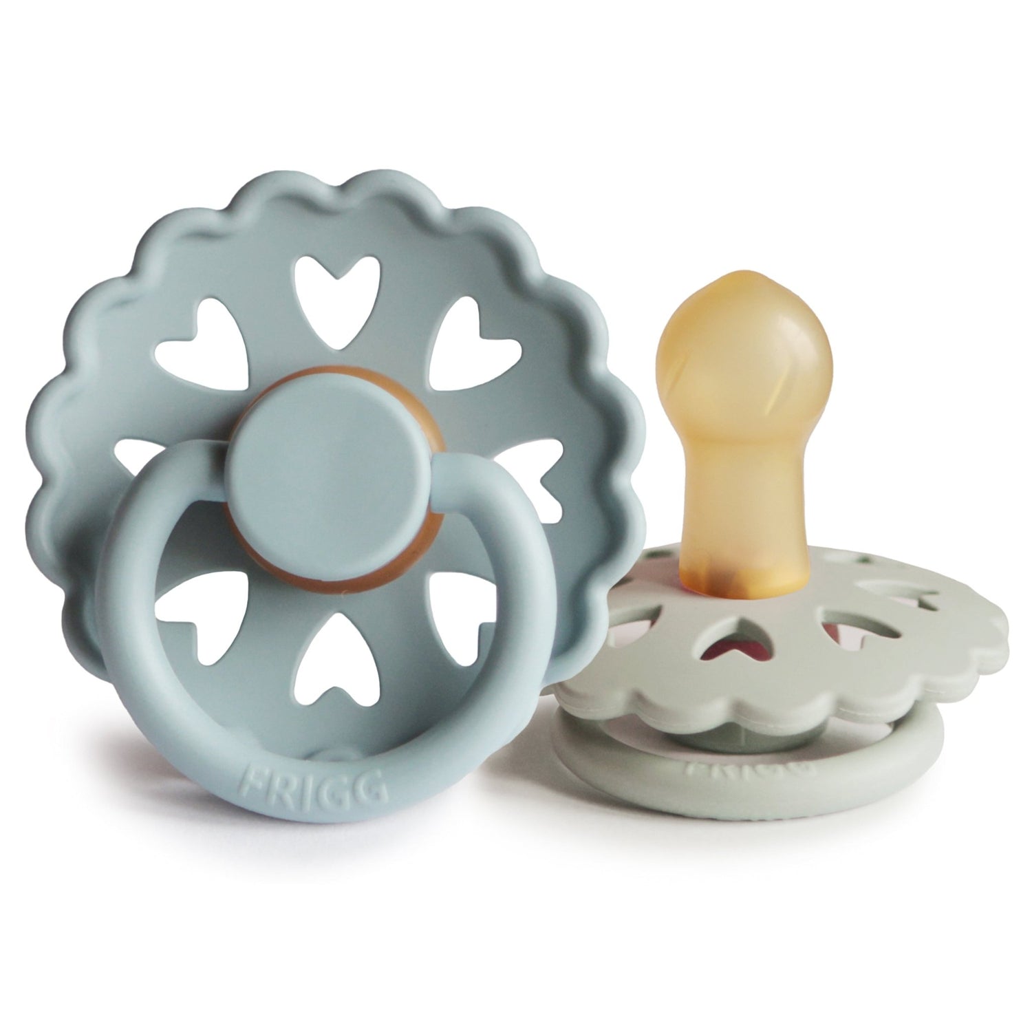 FRIGG Andersen Fairytale Natural Rubber Pacifier 2 - Pack - Tenth &amp; Pine - FRIGG PACIFIERS - 0 - 6 months - Stone Blue/Willow Gray