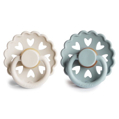 FRIGG Andersen Fairytale Natural Rubber Pacifier 2 - Pack - Tenth &amp; Pine - FRIGG PACIFIERS - 6 - 18 months - Cream/Stone Blue